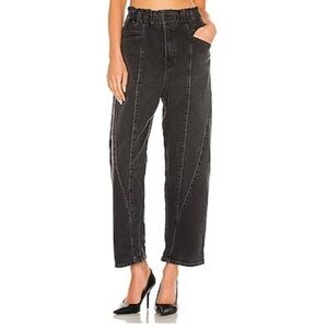 Free People x We The Free Powell Boyfriend Pull On Jean in Gun Metal